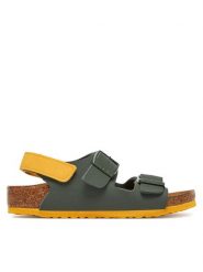 Birkenstock Sandały Milano As 1029378 Zielony. Zielone sandały chłopięce Birkenstock, ze skóry, bez zapięcia. Za 229.99 zł.