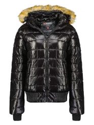 Geographical Norway Kurtka zimowa "Bassima" w kolorze czarnym rozmiar: XL. Czarne kurtki damskie Geographical Norway, na zimę, xl, bez wzorów, z puchu, bez kaptura. Za 211.95 zł.