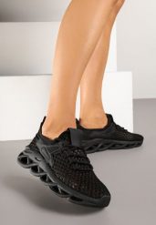 Czarne Buty Sportowe Sneakersy na Platformie Ozdobionej Tłoczeniem Teliriella. Czarne obuwie sportowe casual damskie Renee, z jeansu. Za 59.99 zł.