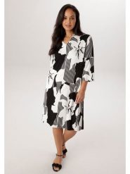 Aniston Sukienka w kolorze czarno-białym rozmiar: 50. Czarne sukienki damskie Aniston, bez wzorów, bez ramiączek. Za 252.99 zł.