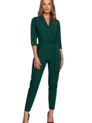 Stylove Kombinezon w kolorze zielonym rozmiar: M. Zielone kombinezony damskie Stylove, m, bez wzorów, z tkaniny, bez kołnierzyka, bez ramiączek. Za 232.78 zł.