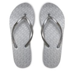 Japonki Roxy. Szare klapki damskie Roxy, bez wzorów, bez obcasa, bez zapięcia. Za 49.99 zł.