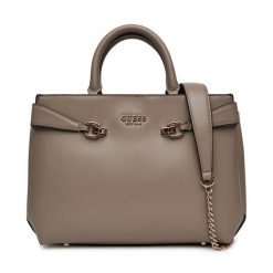 Torebka Guess. Brązowe kuferki damskie Guess, z aplikacjami, bez dodatków. Za 339.99 zł.