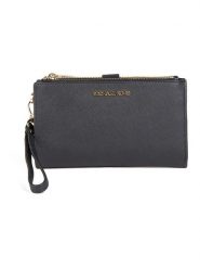 Michael Kors Skórzany portfel w kolorze czarnym - 19 x 14 x 2 cm rozmiar: onesize. Czarne portfele damskie Michael Kors, bez wzorów, z materiału. Za 571.03 zł.