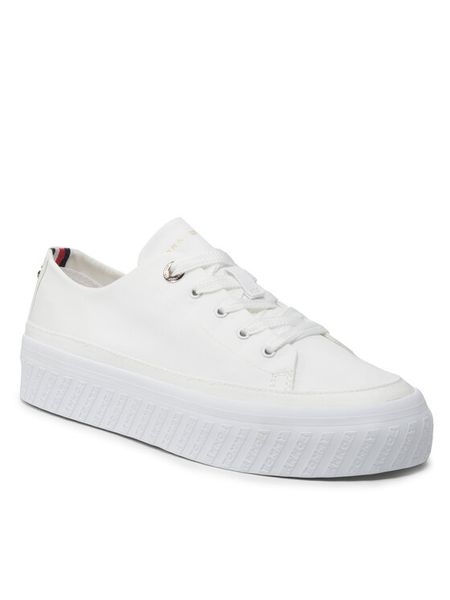 Tommy Hilfiger Sneakersy Monochromatic Vulc Sneaker FW0FW06460 Biały. Białe obuwie sportowe damskie Tommy Hilfiger, z materiału, bez zapięcia. Za 209.99 zł.