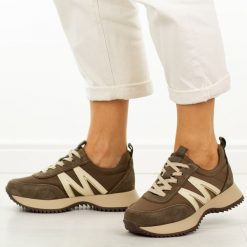 Brązowe skórzane sneakersy damskie Vinceza 41521. Brązowe obuwie sportowe casual damskie VINCEZA, na jesień, z dresówki, bez zapięcia. Za 259.00 zł.