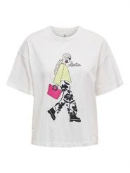 ONLY Koszulka "Tenna" w kolorze białym rozmiar: M. Białe bluzki damskie Only, m, bez wzorów, z bawełny, bez kołnierzyka, bez ramiączek. Za 56.79 zł.