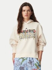 Adidas Bluza Farm Rio Hoodie KR0253 Kremowy Regular Fit. Białe bluzy damskie Adidas, m, bez wzorów, z bawełny, bez kaptura. Za 349.99 zł.