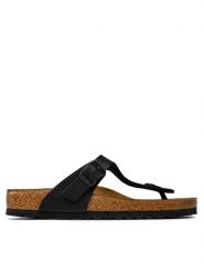 Birkenstock Japonki Gizeh 043691 Czarny. Czarne klapki damskie Birkenstock, bez wzorów, ze skóry, bez obcasa, bez zapięcia. Za 309.99 zł.
