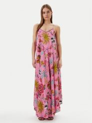 LOLA CASADEMUNT Sukienka letnia LS2516030 Różowy Relaxed Fit. Czerwone sukienki damskie LOLA CASADEMUNT, bez wzorów, z wiskozy, bez ramiączek. Za 299.99 zł.