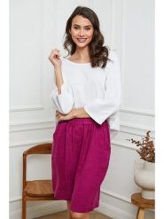 La Compagnie Du Lin Bluzka "Fraiche" w kolorze białym rozmiar: M. Białe bluzki damskie La Compagnie Du Lin, m, bez wzorów, bez kołnierzyka, bez ramiączek. Za 140.53 zł.