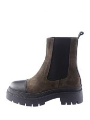 D.Moro Skórzane sztyblety w kolorze khaki-czarnym rozmiar: 37. Brązowe botki damskie D.Moro, z materiału. Za 308.45 zł.