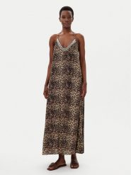 LOLA CASADEMUNT Sukienka letnia LS2516041 Brązowy Relaxed Fit. Brązowe sukienki damskie LOLA CASADEMUNT, bez wzorów, z wiskozy, bez ramiączek. Za 409.99 zł.
