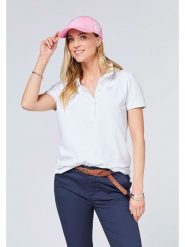 Polo Sylt Koszulka polo w kolorze białym rozmiar: M. Białe bluzki damskie Polo Sylt, m, bez wzorów, bez kołnierzyka, bez ramiączek. Za 64.95 zł.
