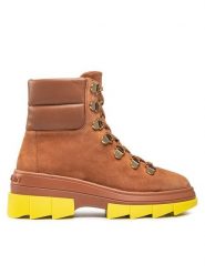 Stuart Weitzman Trapery Noho Hiker Bootie SC739 Brązowy. Brązowe trapery damskie Stuart Weitzman, ze skóry, bez zapięcia. Za 3,449.00 zł.