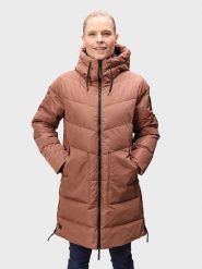 Halti Płaszcz funkcyjny "Linjat" w kolorze jasnobrązowym rozmiar: 42. Brązowe płaszcze damskie Halti, bez wzorów, bez kaptura. Za 435.11 zł.