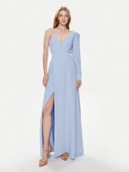 MVP Wardrobe Sukienka wieczorowa MVPE4AB136.0CP0046 Granatowy Long Fit. Niebieskie sukienki damskie MVP Wardrobe, bez wzorów, wizytowe, bez ramiączek. Za 2,939.00 zł.