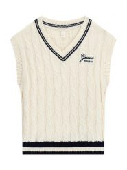 Guess Sweter J6YR05 Z0835 Kremowy Regular Fit. Białe swetry dziewczęce Guess, z aplikacjami, z syntetyku, bez kołnierzyka, bez ramiączek. Za 214.99 zł.