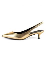 Loft37 Skórzane czółenka "Elegance Essence" w kolorze złotym rozmiar: 38. Żółte czółenka damskie loft37, bez wzorów, bez obcasa, na szpilce. Za 339.00 zł.