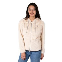 Bluza damska na zamek Aulp Candy Faux Fur. Brązowe bluzy damskie Aulp, na zimę, bez wzorów, bez kaptura. W wyprzedaży za 349.99 zł.