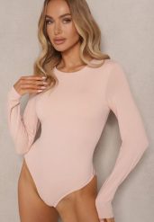 Beżowe Body w Stylu Basic Sovfia. Brązowe body i gorsety Renee, bez wzorów, z jeansu. Za 59.99 zł.