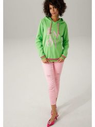 Aniston Bluza w kolorze zielonym rozmiar: 42. Zielone bluzy damskie Aniston, bez wzorów, z bawełny, z kapturem. Za 70.08 zł.