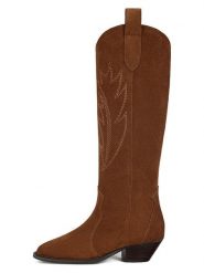 Loft37 Skórzane kowbojki w kolorze jasnobrązowym rozmiar: 38. Brązowe kozaki damskie loft37, na zimę, bez obcasa, bez zapięcia. Za 587.99 zł.