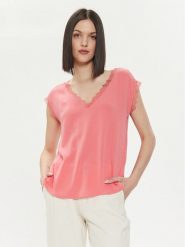 ONLY Bluzka Jasmina 15252241 Różowy Regular Fit. Czerwone bluzki damskie Only, s, bez wzorów, z wiskozy, bez kołnierzyka, bez ramiączek. Za 109.99 zł.