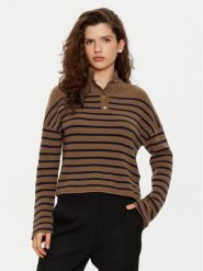 Tommy Hilfiger Sweter WW0WW44981 Brązowy Relaxed Fit. Brązowe swetry klasyczne damskie Tommy Hilfiger, xxl, z wełny, bez kołnierzyka. Za 469.99 zł.