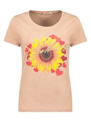 Geographical Norway Koszulka w kolorze jasnoróżowym rozmiar: XXL. Różowe bluzki damskie Geographical Norway, xxl, bez wzorów, bez kołnierzyka, bez ramiączek. Za 32.75 zł.