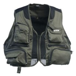 Kamizelka wędkarska unisex Jaxon UJ-FRA. Zielone kamizelki damskie JAXON, l, bez wzorów, bez kaptura. Za 129.99 zł.