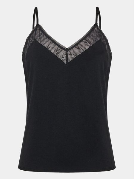 Passionata Koszulka piżamowa Romane P42J10 Czarny Regular Fit. Czarne koszule nocne i halki Passionata, bez wzorów, z bawełny, bez ramiączek. Za 99.99 zł.