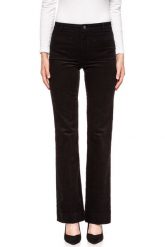 DAMSKIE SPODNIE SZTRUKSOWE WRANGLER FLARE BLACK W233EK100 112127837. Czarne spodnie materiałowe damskie Wrangler, bez wzorów, z materiału. W wyprzedaży za 89.99 zł.