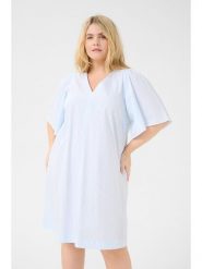 KAFFE curve Sukienka w kolorze błękitno-białym rozmiar: 50. Białe sukienki damskie KAFFE curve, bez wzorów, z bawełny, bez ramiączek. Za 113.99 zł.