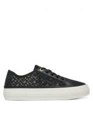 Tommy Hilfiger Sneakersy Vulc Embroidered Sneaker FW0FW08685 Czarny. Czarne obuwie sportowe damskie Tommy Hilfiger, z materiału, bez zapięcia. Za 439.99 zł.