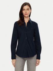Tommy Hilfiger Koszula WW0WW43577 Granatowy Regular Fit. Niebieskie koszule damskie Tommy Hilfiger, bez wzorów, z bawełny, bez kołnierzyka, bez ramiączek. Za 239.99 zł.