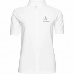 Damska koszulka konkursowa Kingsland Jannie. Białe koszulki damskie KINGSLAND, bez wzorów, bez kołnierzyka, bez ramiączek. Za 445.50 zł.