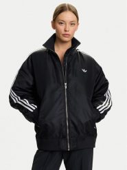 Adidas Kurtka bomber Firebird JX2991 Czarny Oversize. Czarne kurtki damskie Adidas, s, bez wzorów, z syntetyku, bez kaptura. Za 549.99 zł.