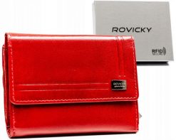 Portfel damski Rovicky CPR-121-BAR czerwony. Czerwone portfele damskie ROVICKY, bez wzorów, ze skóry. Za 85.99 zł.