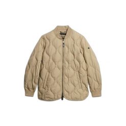 Damska kurtka puchowa Superdry. Brązowe kurtki damskie Superdry, bez wzorów, z puchu, bez kaptura. W wyprzedaży za 438.95 zł.