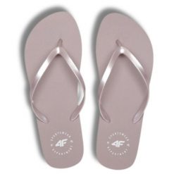 Japonki damskie 4F 4FMM00FFLIF018. Szare klapki damskie 4F, bez wzorów, z gumy, bez obcasa, bez zapięcia. Za 69.99 zł.