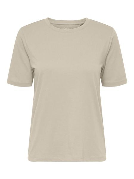 ONLY Koszulka w kolorze beżowym rozmiar: XL. Brązowe bluzki damskie Only, xl, bez wzorów, z bawełny, bez kołnierzyka, bez ramiączek. Za 34.95 zł.