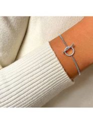 DI GIORGIO Srebrna bransoletka z cyrkoniami rozmiar: onesize. Szare bransoletki damskie DI GIORGIO, srebrne. Za 175.26 zł.