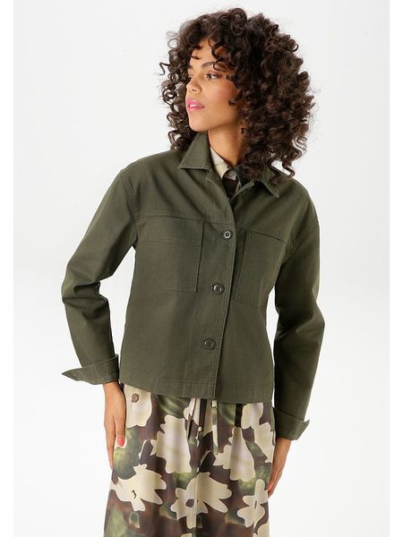 Aniston Kurtka koszulowa w kolorze ciemnozielonym rozmiar: 48. Zielone kurtki damskie Aniston, bez wzorów, z bawełny, bez kaptura. Za 61.17 zł.