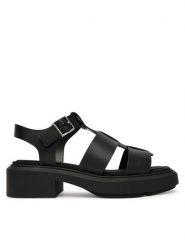 Calvin Klein Sandały Chunky Sandal Fisherm Lth HW0HW02904 Czarny. Czarne sandały damskie Calvin Klein, bez wzorów, ze skóry, bez obcasa, na płaskiej podeszwie, bez zapięcia. Za 529.99 zł.