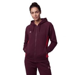 Damska rozpinana bluza z kapturem Siroko Fullzip Hoodie Burgundy/Red W. Czerwone bluzy damskie SIROKO, m, bez wzorów, z materiału, z kapturem. Za 303.00 zł.