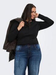 ONLY Carmakoma Koszulka w kolorze czarnym rozmiar: L-50/52. Czarne bluzki damskie Only Carmakoma, l, bez wzorów, bez kołnierzyka, bez ramiączek. Za 59.95 zł.