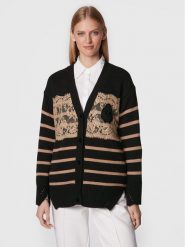 Ermanno Firenze Kardigan N019EH8 Czarny Regular Fit. Czarne kardigany damskie Ermanno Firenze, bez wzorów, z bawełny. Za 1,619.00 zł.