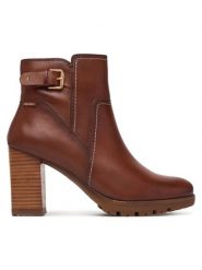 Pikolinos Botki Connelly W7M-8730 Brązowy. Brązowe botki damskie Pikolinos, bez obcasa, na słupku, bez zapięcia. Za 799.99 zł.