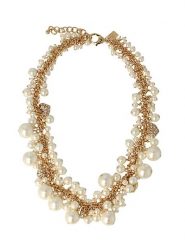 Otazu Pozłacany naszyjnik z perełkami Swarovski - dł. 38 cm rozmiar: onesize. Żółte naszyjniki damskie Otazu, z perłą, pozłacane. Za 392.52 zł.